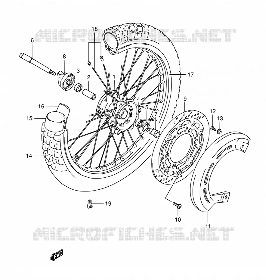 VOORWIEL Suzuki MOTO 800 DR 1996  DR800S T/DR800SU T