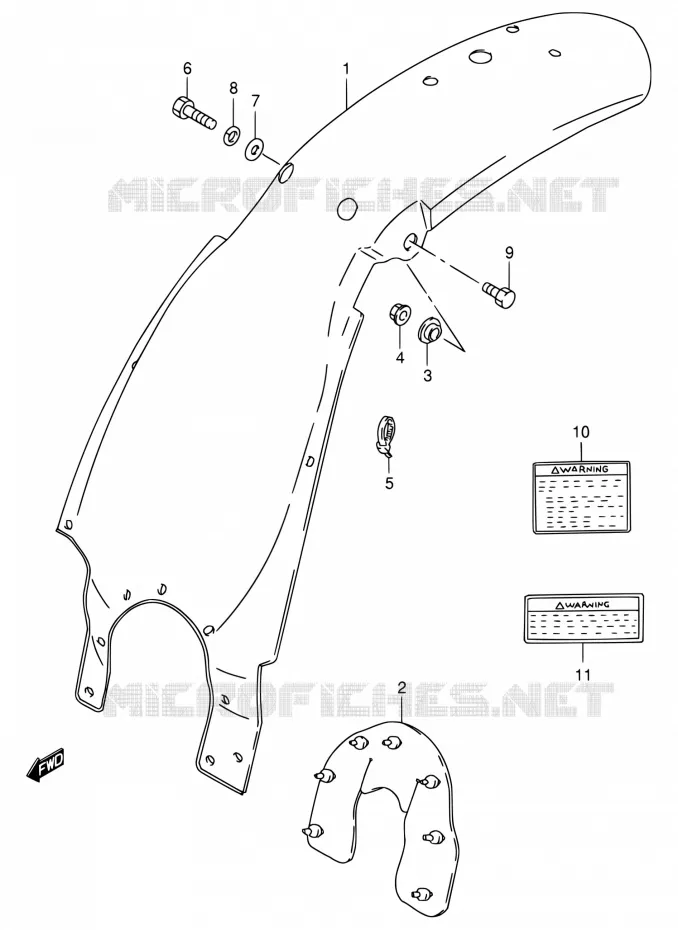 ACHTERSPATBORD (MODELE Y) Suzuki MOTO 80 DS 1997  DS80 V (E03,E28,E33)