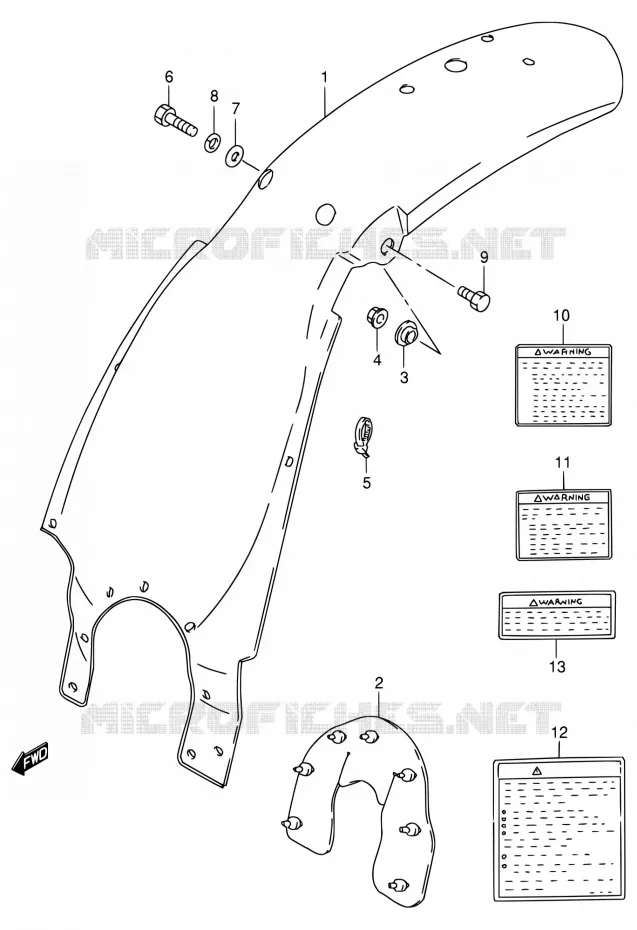 ACHTERSPATBORD (MODELE T/V/W/X) Suzuki MOTO 80 DS 1999  DS80 W (E03,E28,E33)