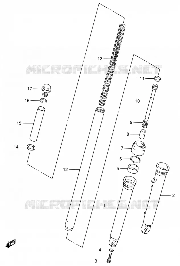 FRONT SCHOKDEMPER Suzuki MOTO 80 DS 2000  DS80 Y (E03,E28,E33)