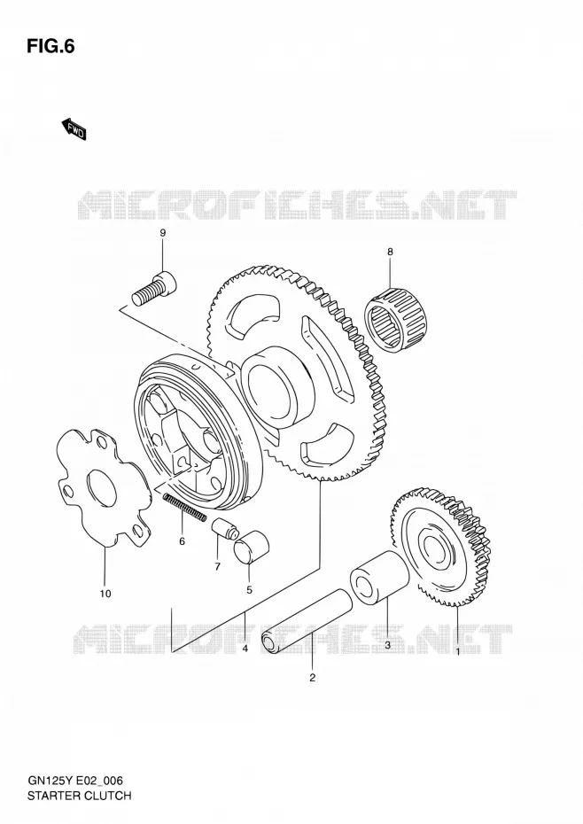 STARTMOTOR CLUTCH Suzuki MOTO 125 GN 1997  GN125 V/GN125E V/GN125U V