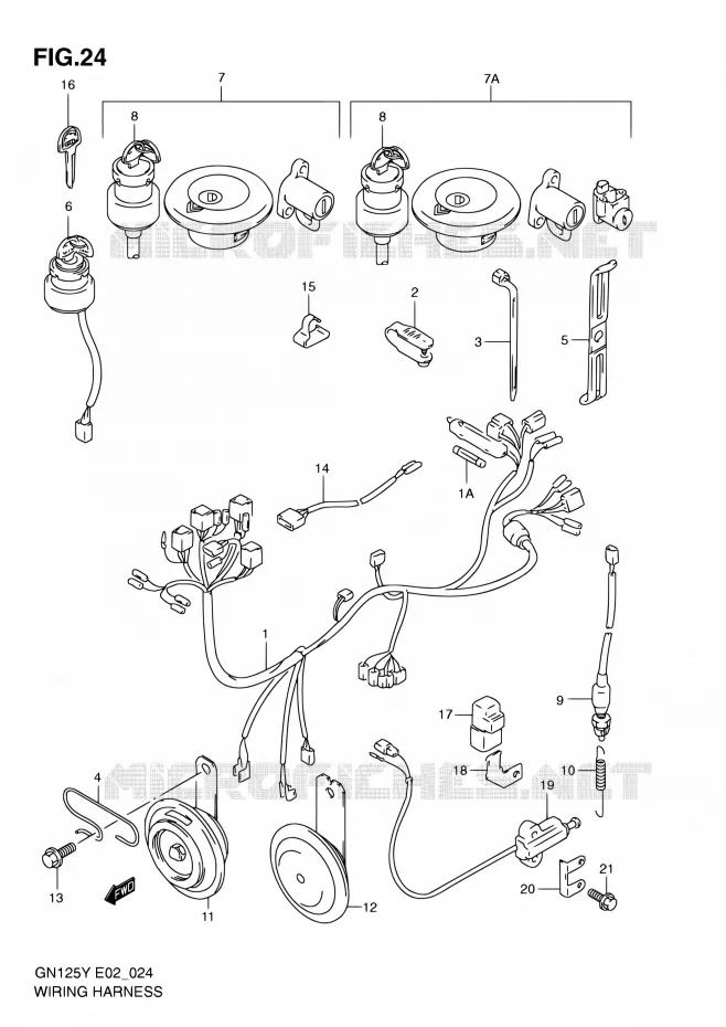 BEDRADING (MODELE V/W/X/Y/K1) Suzuki MOTO 125 GN 1998  GN125 W/GN125E W/GN125U W