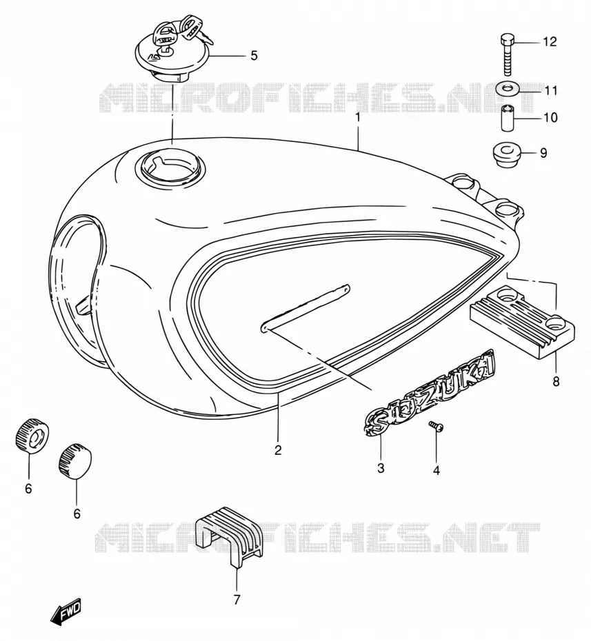 BENZINETANK (MODELE D/K/M/N/R) Suzuki MOTO 125 GN 1992  GN125EN(E30)