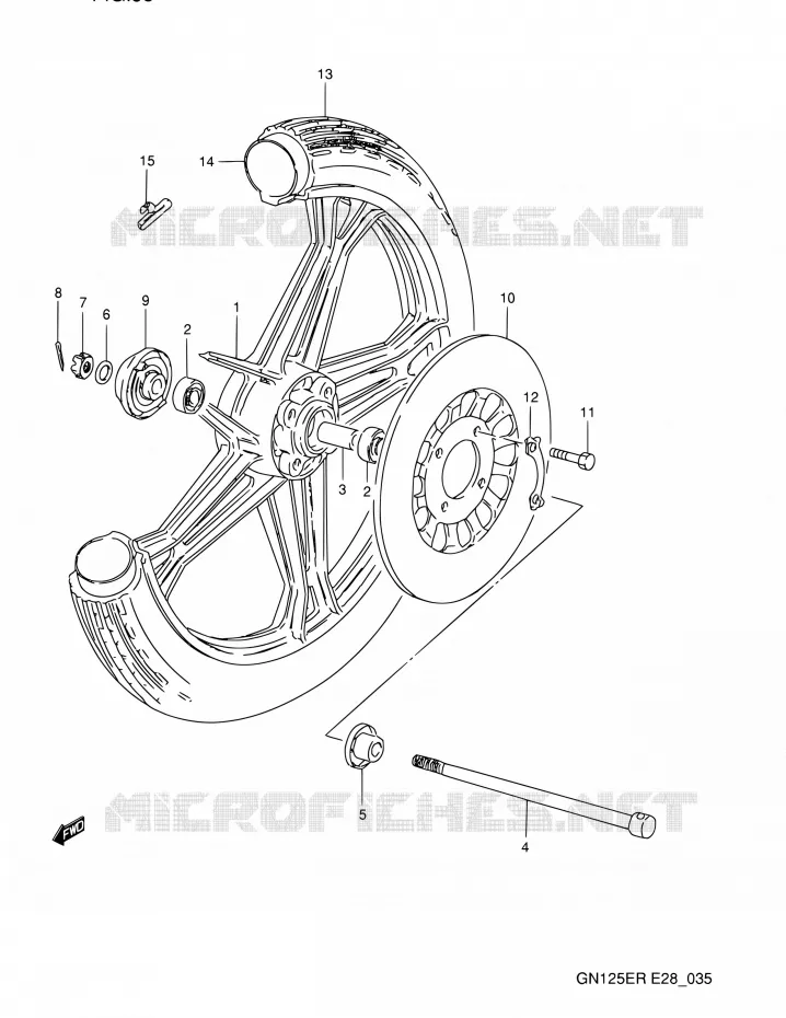 VOORWIEL Suzuki MOTO 125 GN 1993  GN125E P (E03,E28,E33)