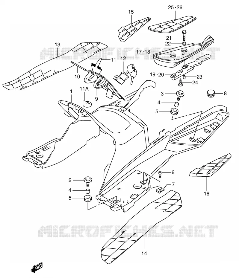 FOOTREST (MODELE X) Suzuki SCOOTER 400 BURGMAN 2002  AN400K2(E2)