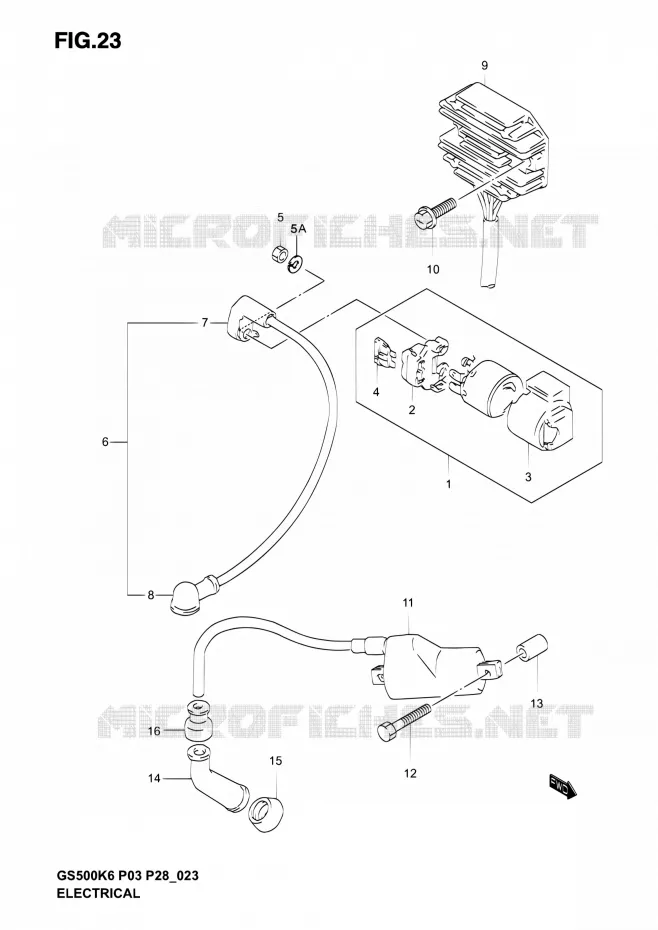 ELEKTRISCH Suzuki MOTO 500 GS-E 2003  GS500 K3 (P03,P28,P33)