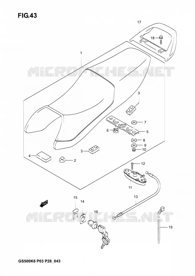 SEAT Suzuki MOTO 500 GS-E 2003  GS500 K3 (P03,P28,P33)