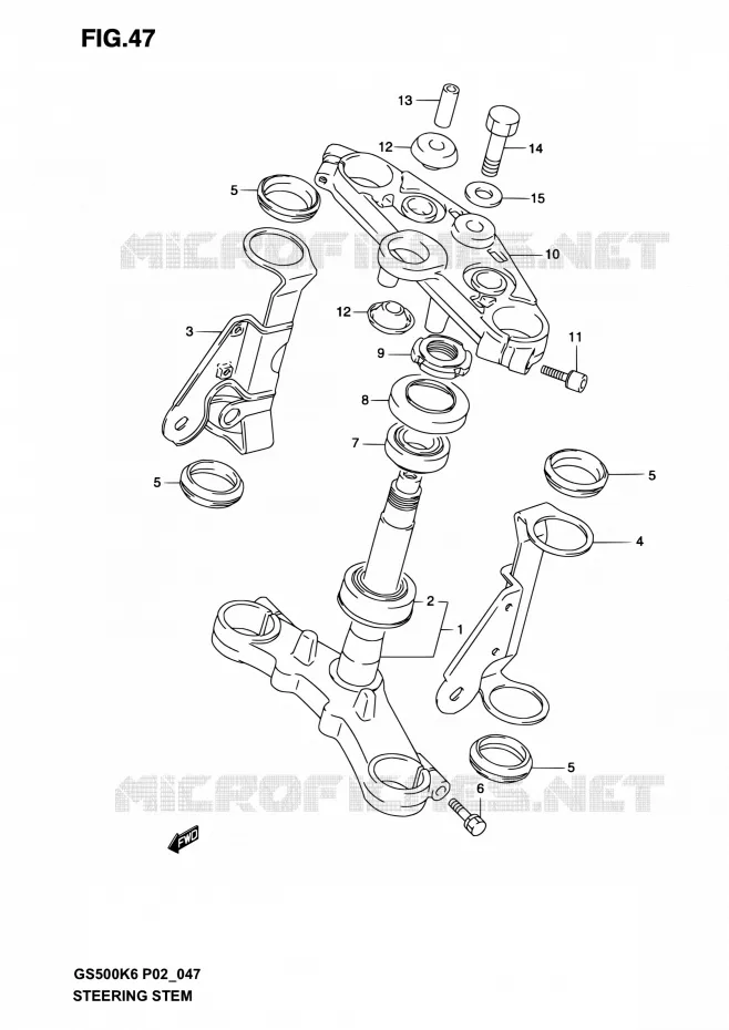 STUURPEN (MODELE K3) Suzuki MOTO 500 GS-E 2003  GS500 K3 (P19,P24,P54)