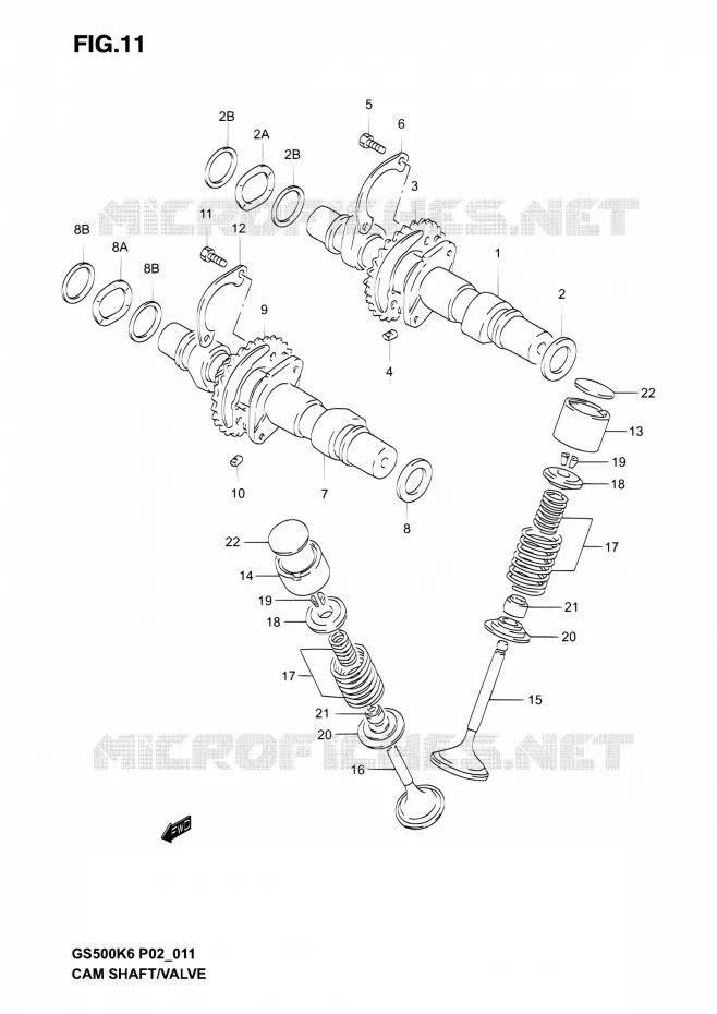 NOKKENAS - VALVES Suzuki MOTO 500 GS-E 2004  GS500 K4 (P02,P19,P24,P54)