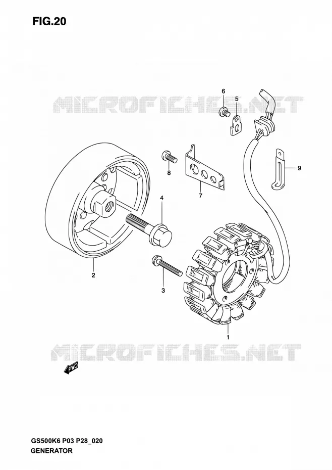 ALTERNATOR Suzuki MOTO 500 GS-E 2004  GS500 K4/GS500F K4 (P03,P28,P33)