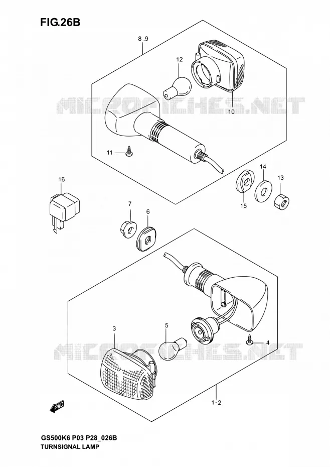 INDICATOREN (GS500FK4/K5/K6) Suzuki MOTO 500 GS-E 2005  GS500 K5/GS500F K5 (P03,P28,P33)