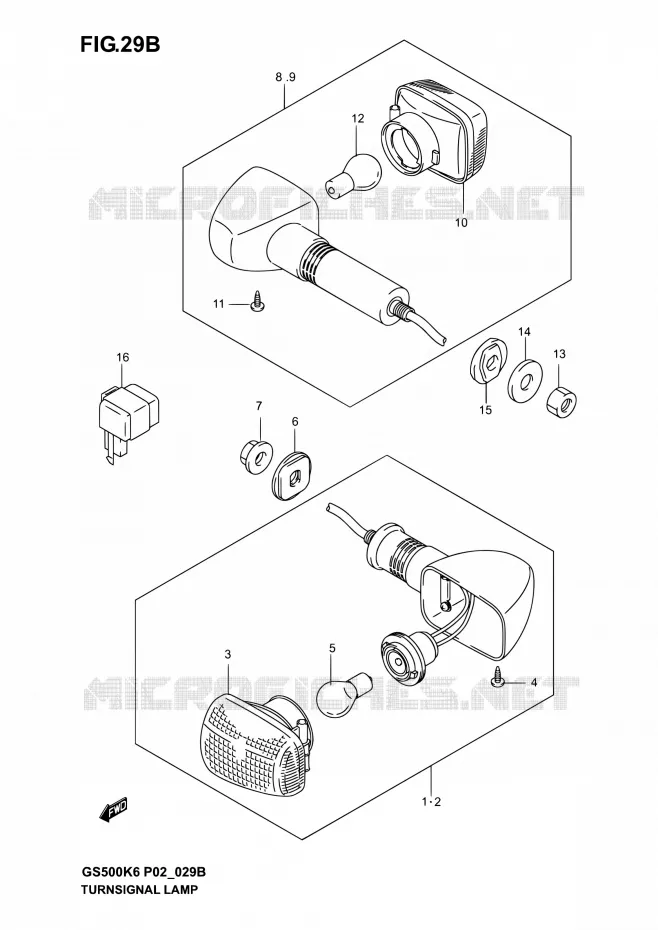 INDICATOREN (GS500FK4/K5/K6/FUK4/K5/K6) Suzuki MOTO 500 GS-E 2006  GS500 K6 (P02,P19,P24,P54)