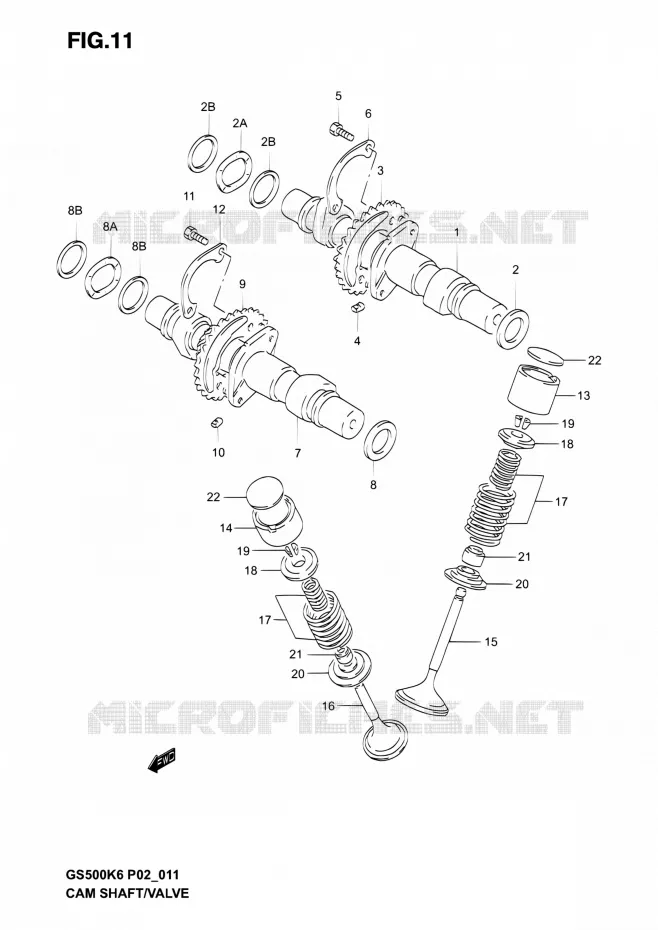 NOKKENAS - VALVES Suzuki MOTO 500 GS-E 2006  GS500 K6 (P02,P19,P24,P54)