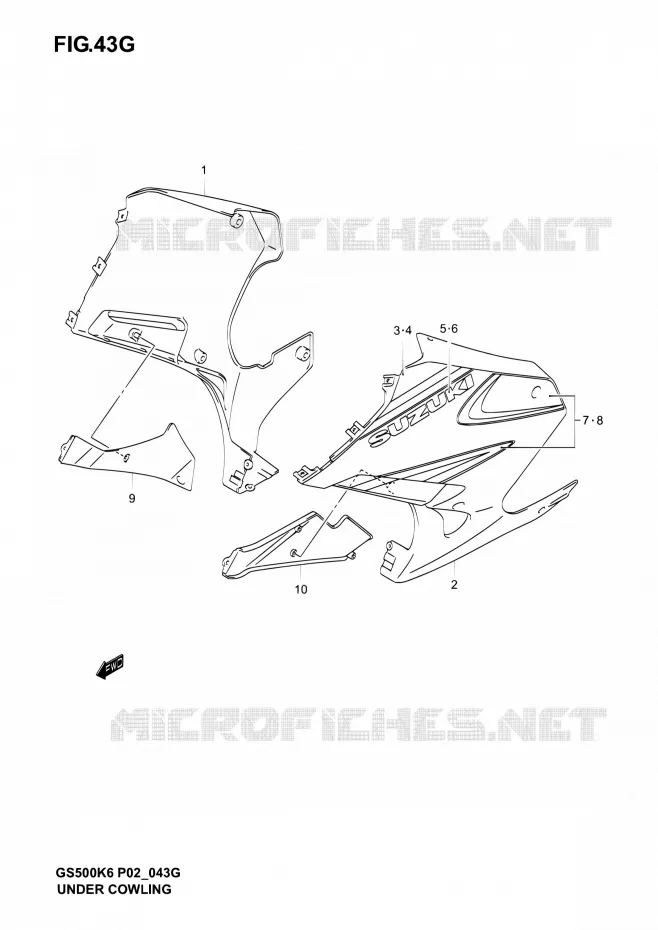 ONDERAANKLEDING  (GS500FK6/FUK6) Suzuki MOTO 500 GS-E 2006  GS500 K6 (P02,P19,P24,P54)