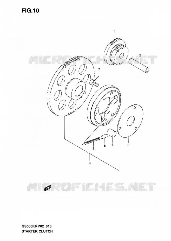 STARTMOTOR CLUTCH Suzuki MOTO 500 GS-E 2006  GS500 K6 (P02,P19,P24,P54)