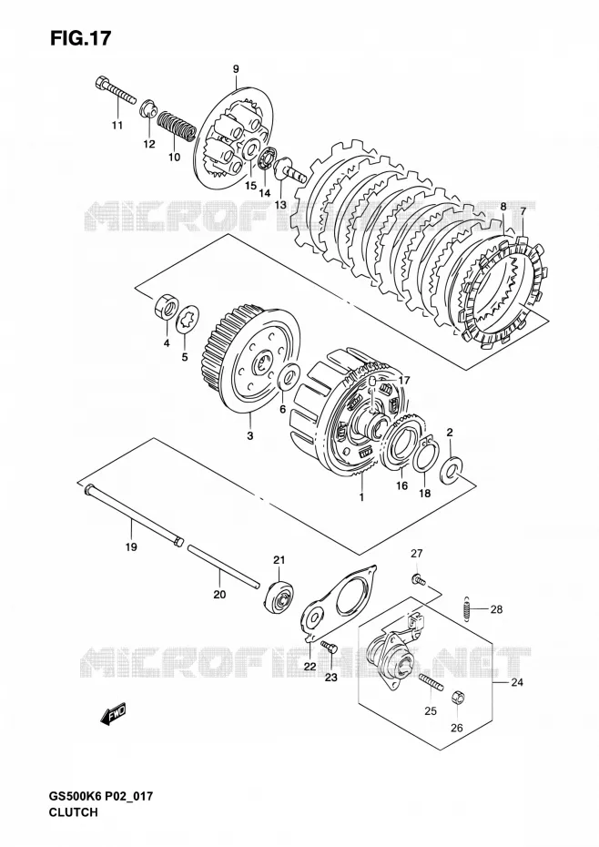 KOPPELING Suzuki MOTO 500 GS-F 2004  GS500F K4 (P02,P19,P24,P54)