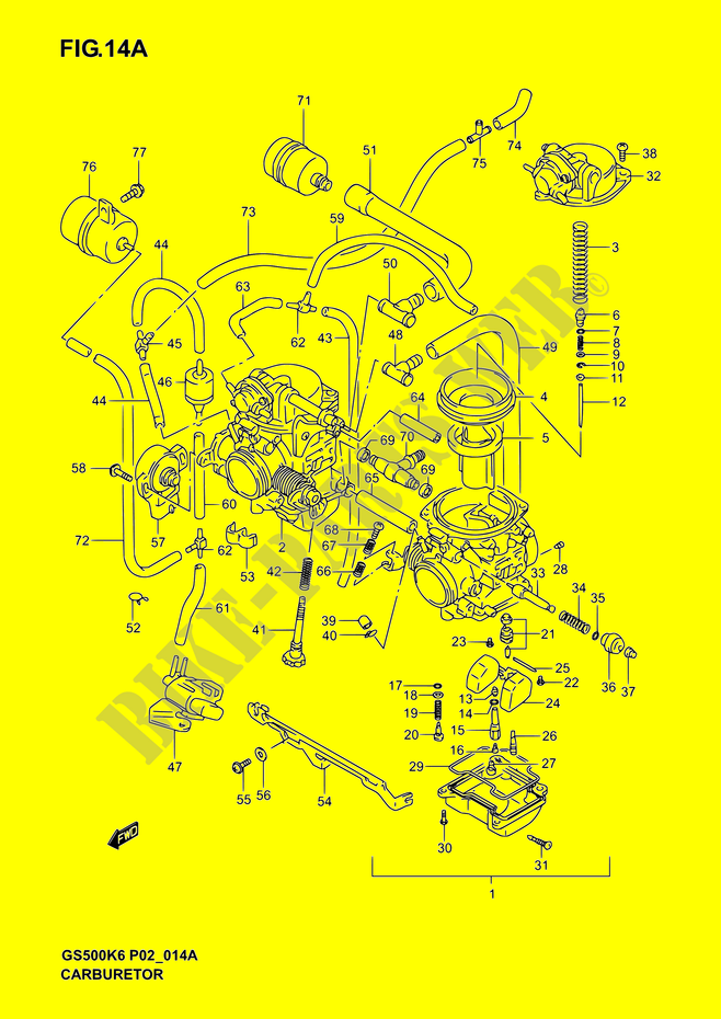 CARBURATOR (MODELE K4/K5/K6) voor Suzuki GS-F 500 2005