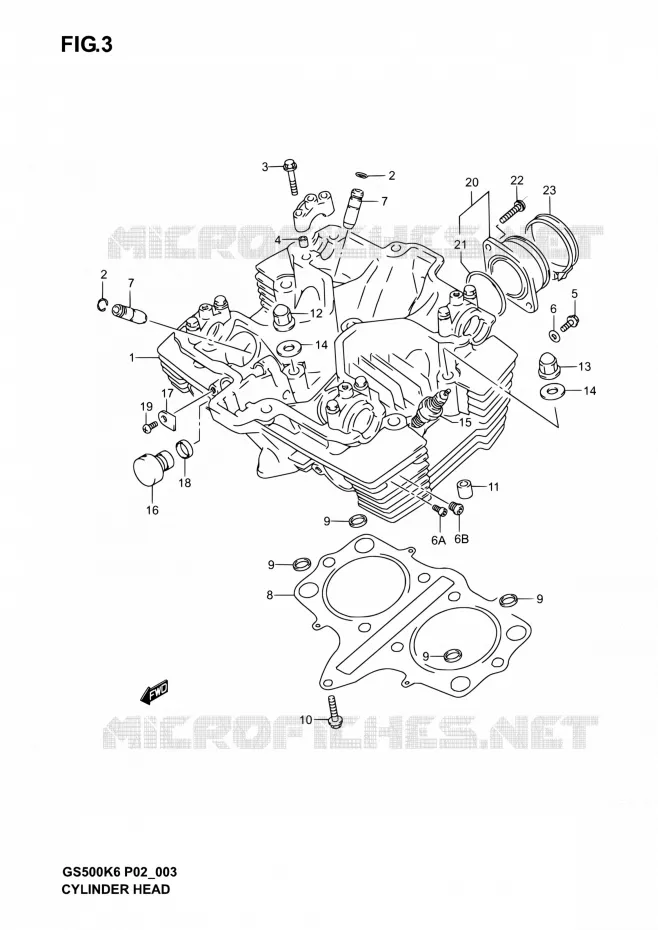 CILINDERKOP Suzuki MOTO 500 GS-F 2005  GS500F K5 (P02,P19,P24,P54)