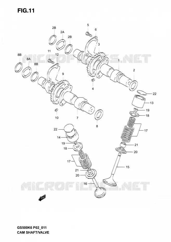 NOKKENAS - VALVES Suzuki MOTO 500 GS-F 2005  GS500F K5 (P02,P19,P24,P54)