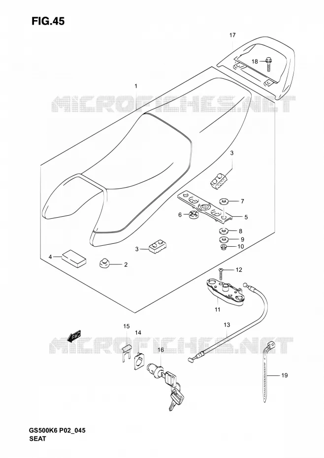 SEAT Suzuki MOTO 500 GS-F 2005  GS500F K5 (P02,P19,P24,P54)