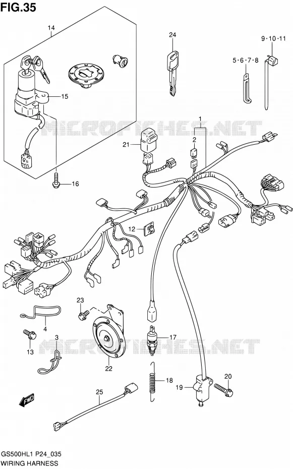 BEDRADING (GS500H) Suzuki MOTO 500 GS-F 2011  GS500FHL1(P24)
