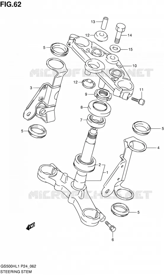 STUURKOLOM (GS500H) Suzuki MOTO 500 GS-F 2011  GS500FHL1(P24)