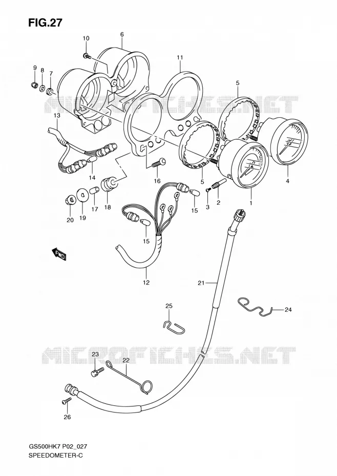 SNELHEIDSMETER (GS500FH/FM) Suzuki MOTO 500 GS-E 2007  GS500H K7 (P02,P19,P54)