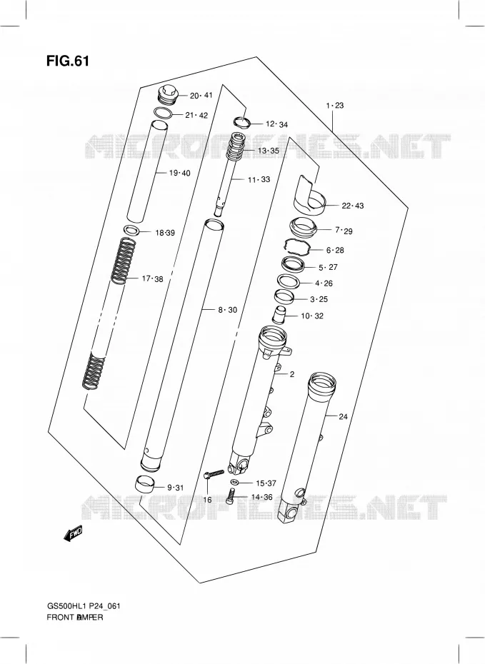 FRONT SCHOKDEMPER Suzuki MOTO 500 GS-E 2011  GS500HL1(P24)