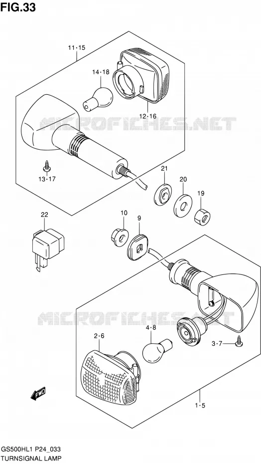 INDICATOREN (GS500FH) Suzuki MOTO 500 GS-E 2011  GS500HL1(P24)