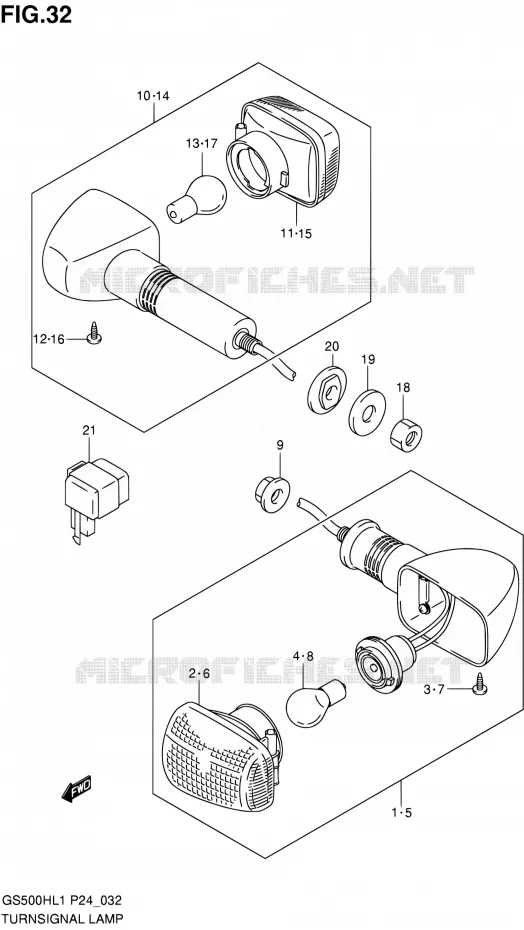 INDICATOREN (GS500H) Suzuki MOTO 500 GS-E 2011  GS500HL1(P24)