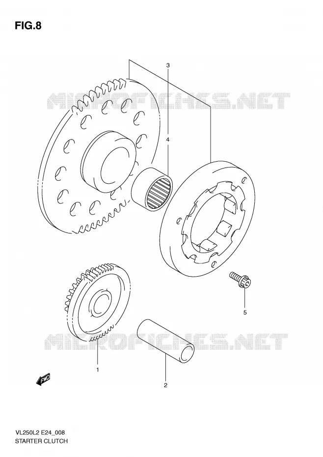STARTMOTOR CLUTCH Suzuki MOTO 250 INTRUDER 2012  VL250L2(E24)