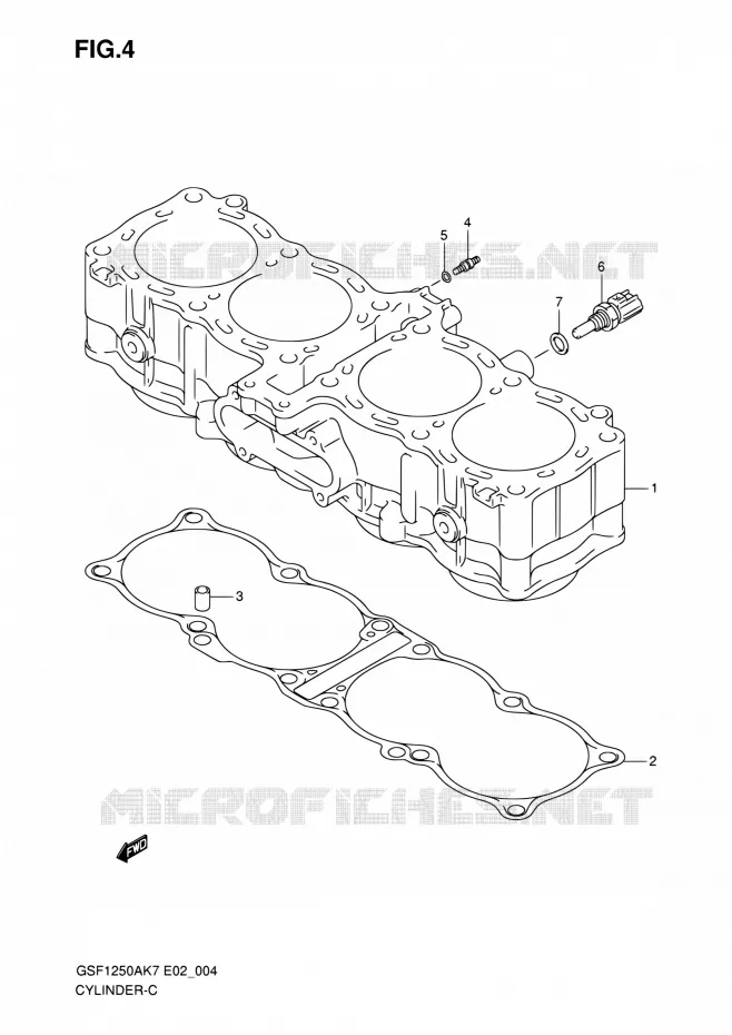 CILINDER Suzuki MOTO 1250 BANDIT 2007  GSF1250 K7 (E02,E19,E24,E37)