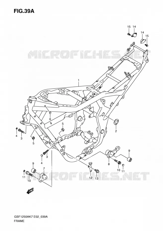 FRAME (MODEL K9) Suzuki MOTO 1250 BANDIT 2009  GSF1250 K9 (E02,E19,E24,E37)