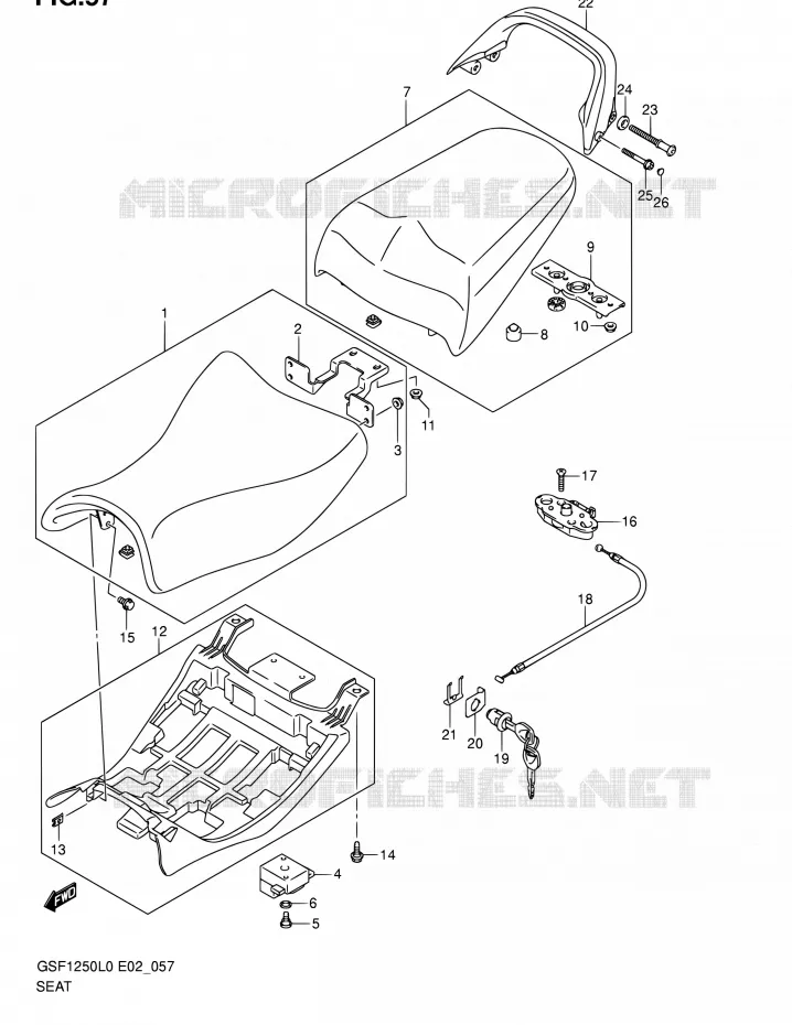 SEAT Suzuki MOTO 1250 BANDIT 2012  GSF1250 L0 (E02,E19,E24)