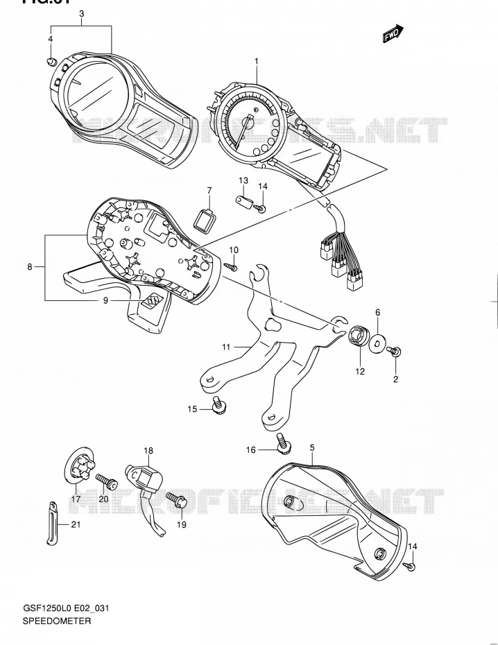 SNELHEIDSMETER (GSF1250L0) Suzuki MOTO 1250 BANDIT 2011  GSF1250 L0 (E02,E19,E24)