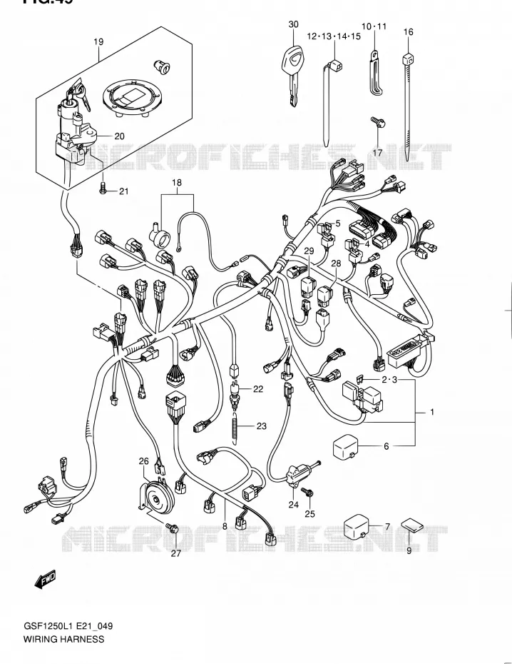 BEDRADING (GSF1250AL1 E24) Suzuki MOTO 1250 BANDIT 2011  GSF1250L1