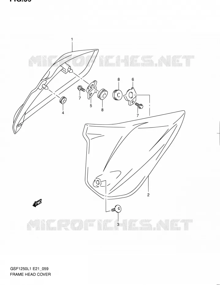 FRONT FRAME COVER Suzuki MOTO 1250 BANDIT 2011  GSF1250L1
