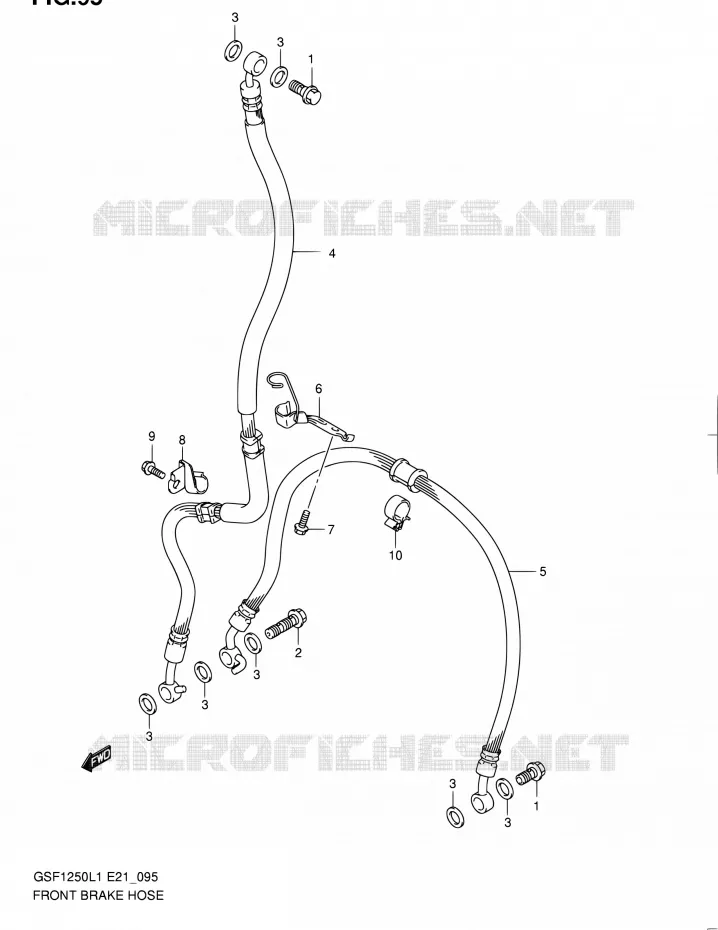 FRONT REMSLANG (GSF1250L1 E21) Suzuki MOTO 1250 BANDIT 2011  GSF1250L1