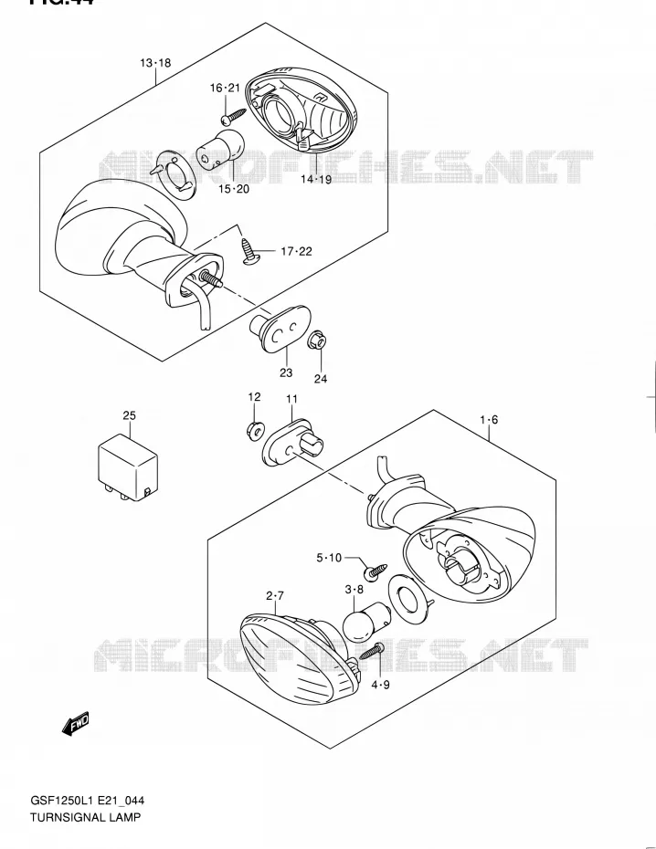 INDICATOREN (GSF1250AL1 E24) Suzuki MOTO 1250 BANDIT 2011  GSF1250L1