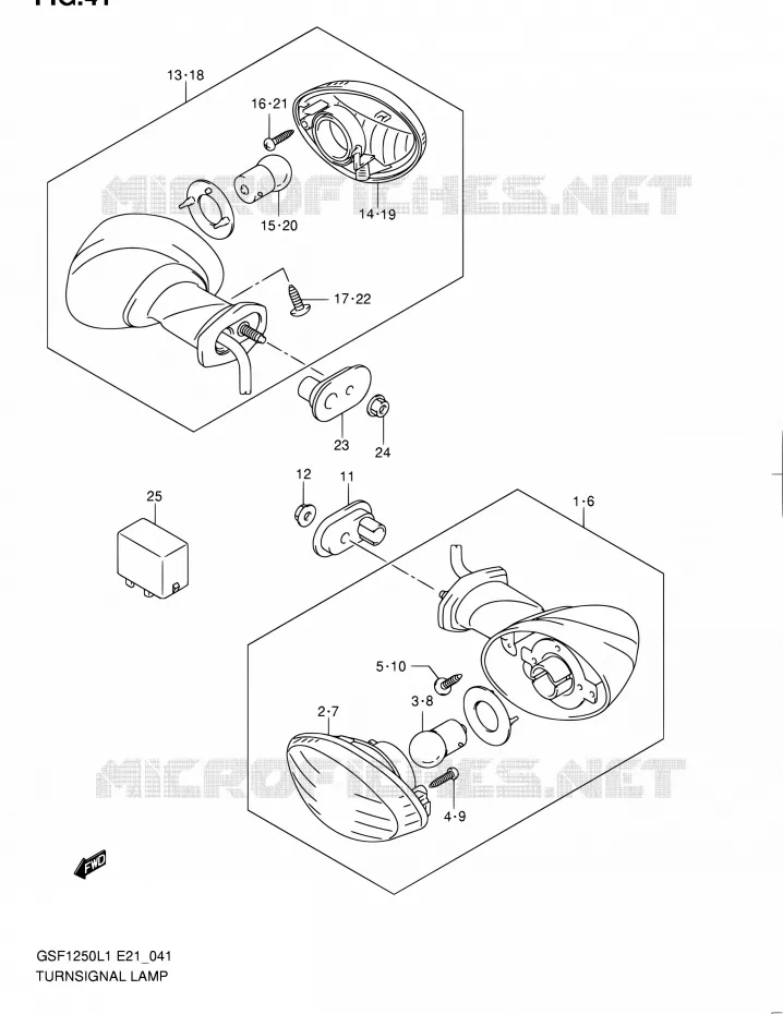 INDICATOREN (GSF1250L1 E21) Suzuki MOTO 1250 BANDIT 2011  GSF1250L1