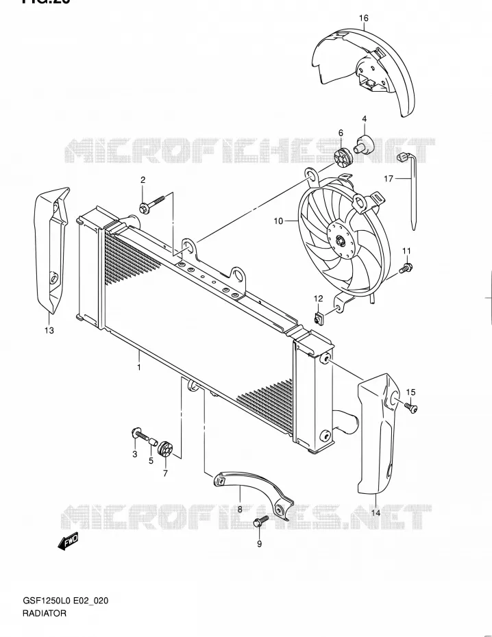 RADIATOR Suzuki MOTO 1250 BANDIT 2010  GSF1250AL0(E19,E24)