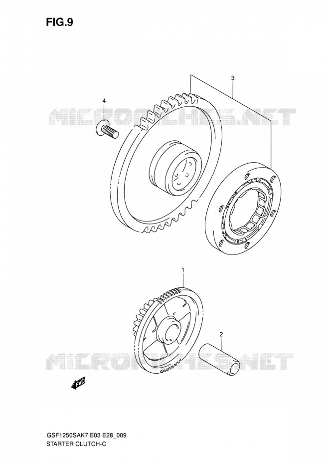 STARTMOTOR CLUTCH Suzuki MOTO 1250 BANDIT 2009  GSF1250S K9 (E03,E28,E33)