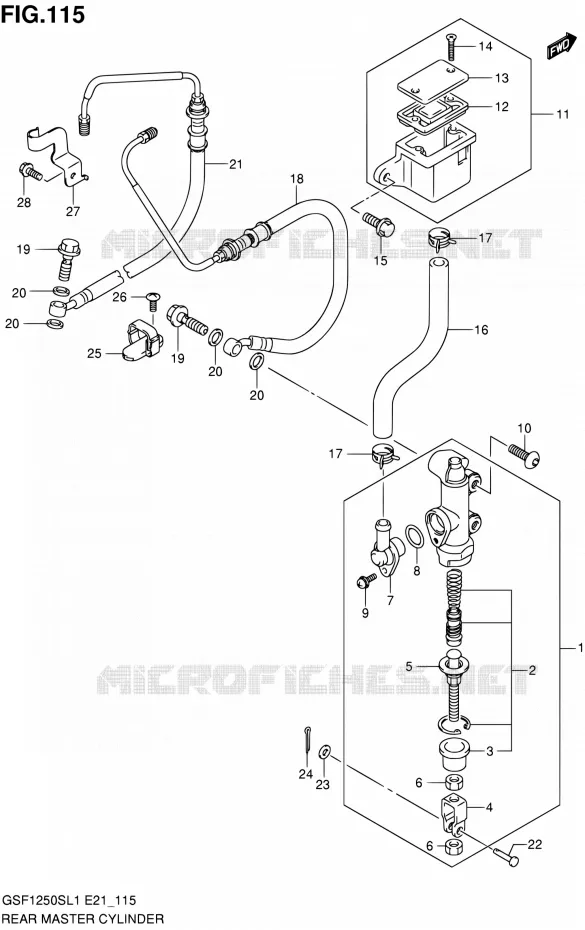ACHTER HOOFDREMCILINDER (GSF1250SAL1 E24) Suzuki MOTO 1250 BANDIT 2011  GSF1250SL1(E24)