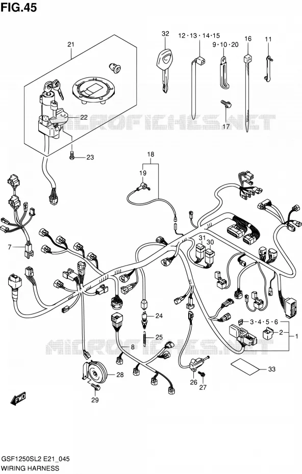 BEDRADING (GSF1250SAL2 E21) Suzuki MOTO 1250 BANDIT 2012  GSF1250SL2(E24)
