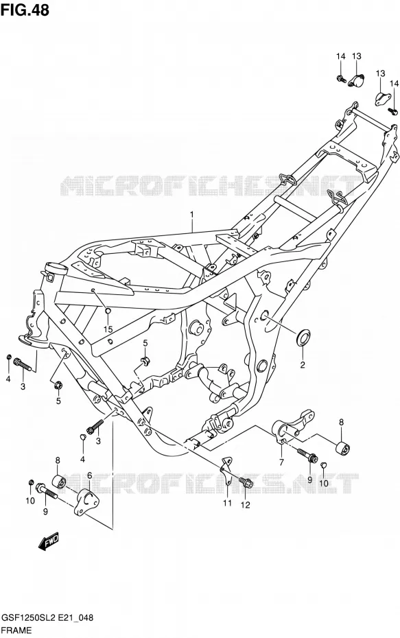 FRAME Suzuki MOTO 1250 BANDIT 2012  GSF1250SL2(E24)