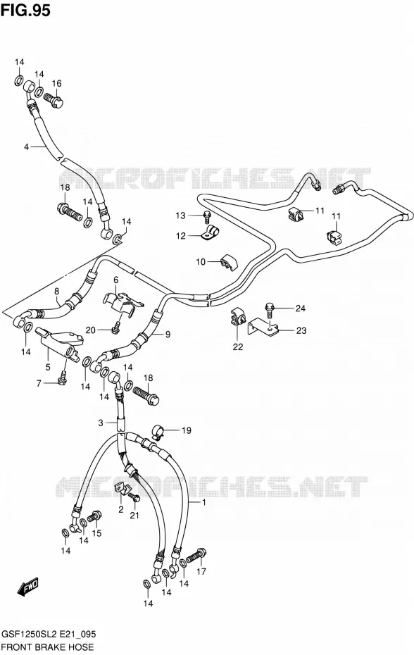 FRONT REMSLANG (GSF1250SL2 E24) Suzuki MOTO 1250 BANDIT 2012  GSF1250SL2(E24)