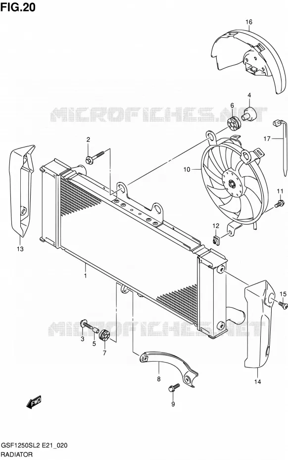 RADIATOR Suzuki MOTO 1250 BANDIT 2012  GSF1250SL2(E24)