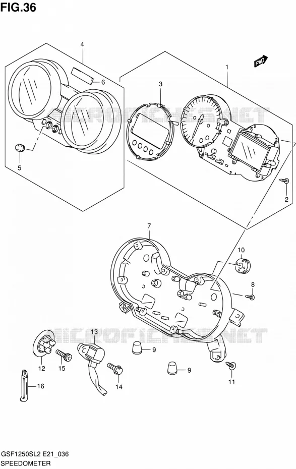 SNELHEIDSMETER (GSF1250SAL2 E24) Suzuki MOTO 1250 BANDIT 2012  GSF1250SL2(E24)