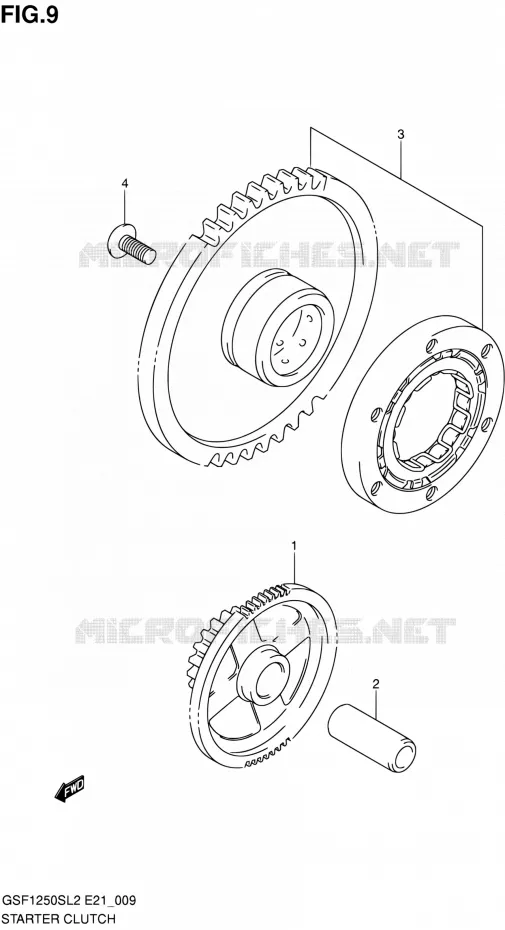 STARTMOTOR CLUTCH Suzuki MOTO 1250 BANDIT 2012  GSF1250SL2(E24)