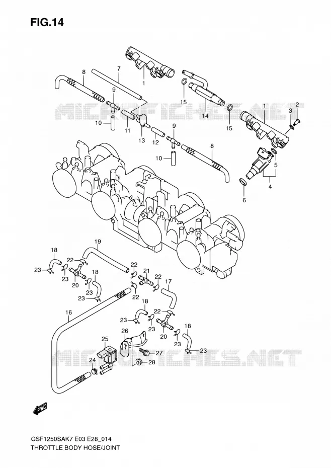 GASKLEPHUIS Suzuki MOTO 1250 BANDIT 2007  GSF1250SA K7 (E03,E28,E33)